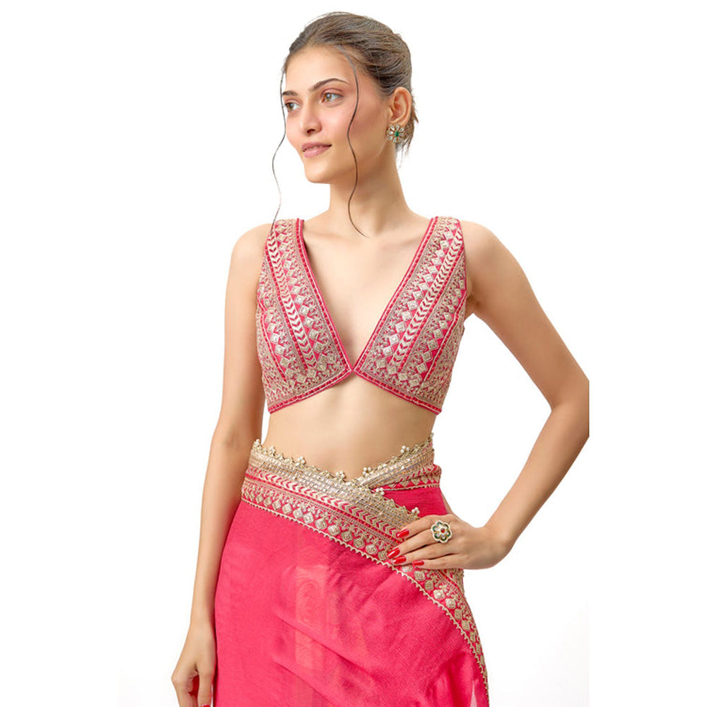 Gopi Vaid Sneha Saree with Stitched Blouse