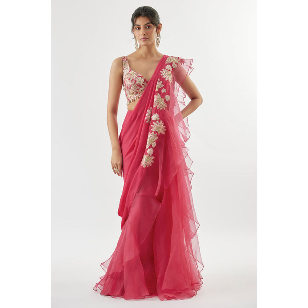 Gopi Vaid Divya Saree with Stitched Blouse
