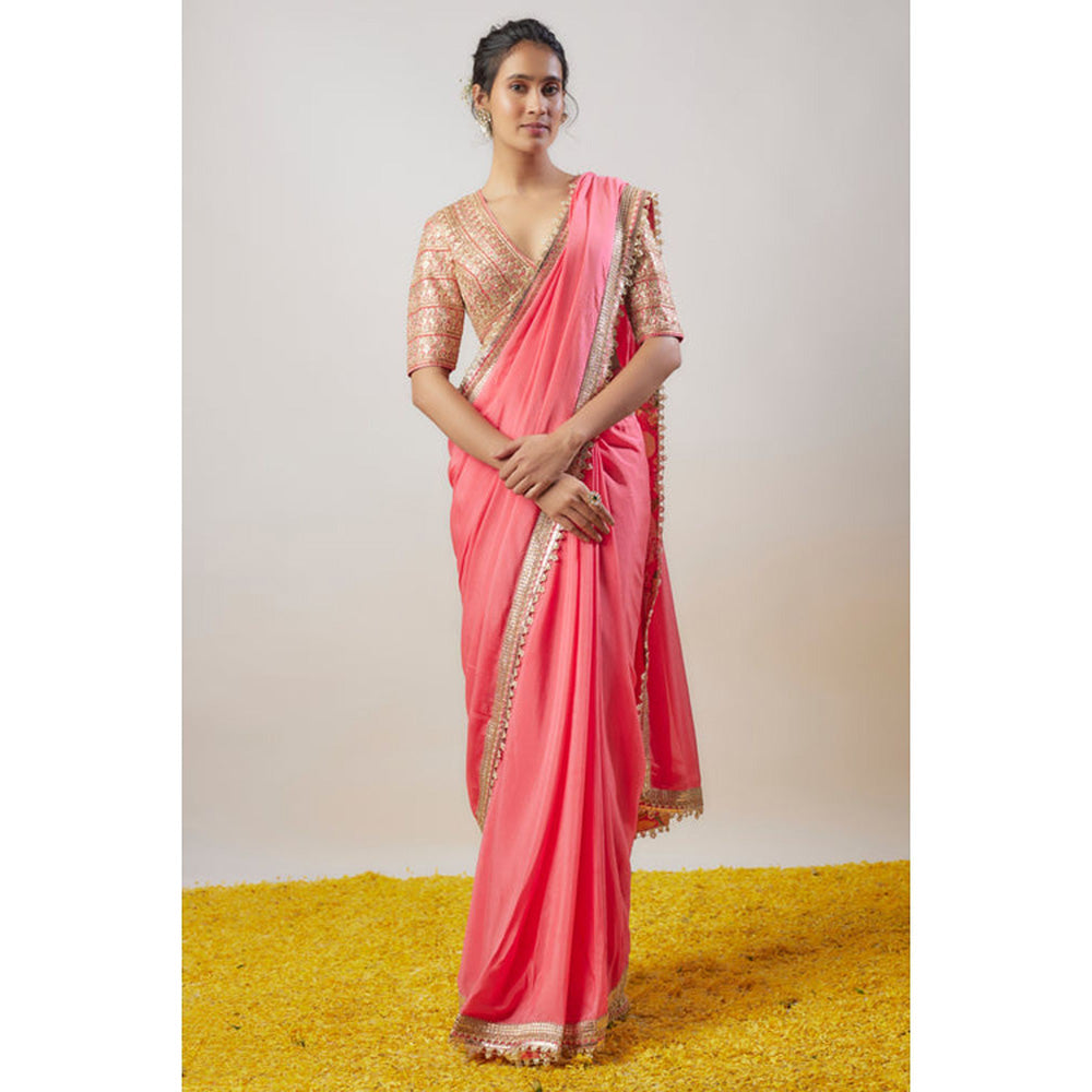 Gopi Vaid Maya Saree with Stitched Blouse