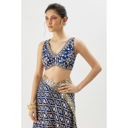 Gopi Vaid Mirai Saree with Stitched Blouse