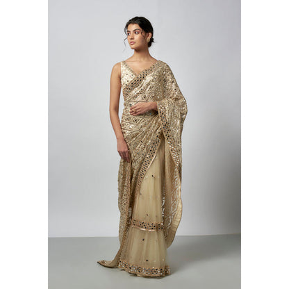 Gopi Vaid Mirai Saree with Stitched Blouse