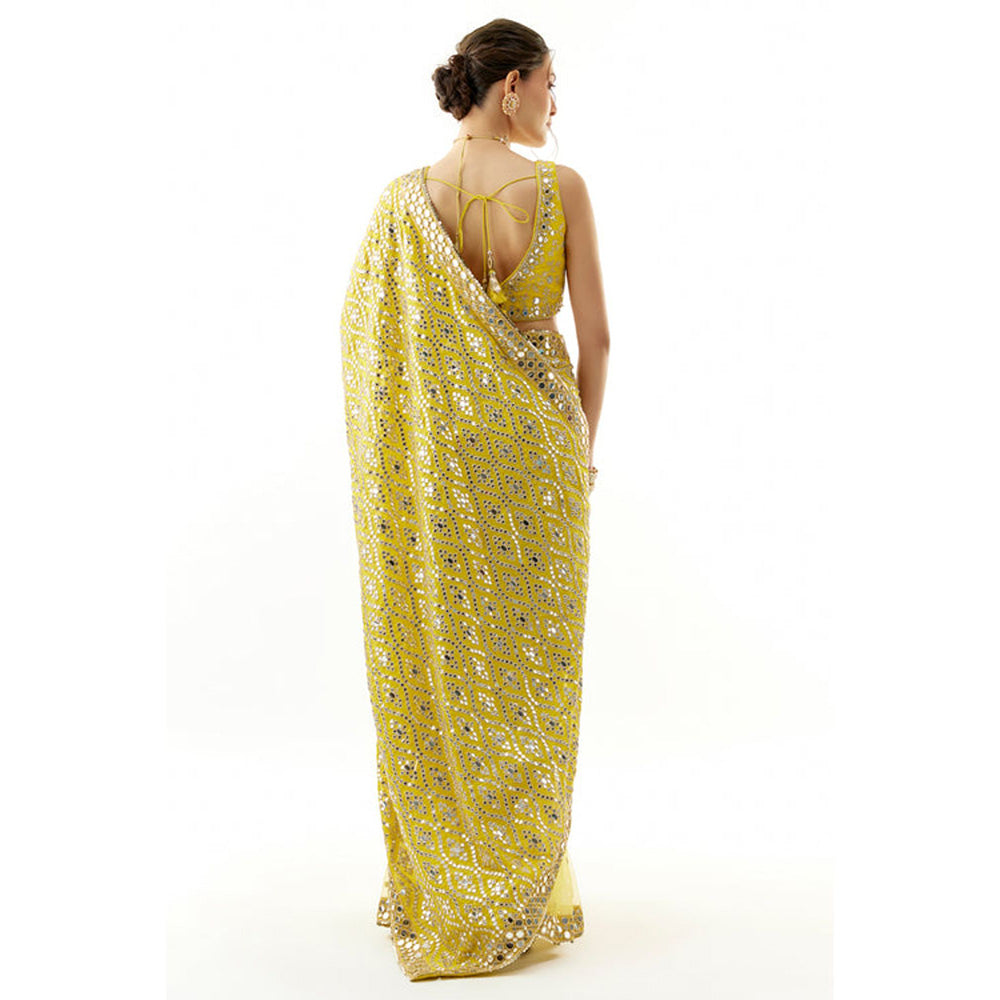 Gopi Vaid Mirai Saree with Stitched Blouse