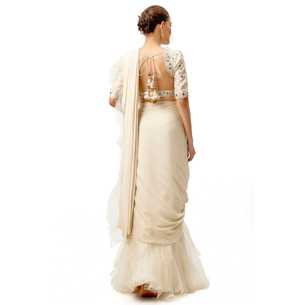 Gopi Vaid Ganika Saree with Stitched Blouse