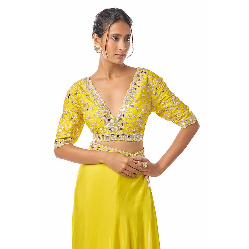 Gopi Vaid Meili Saree with Stitched Blouse
