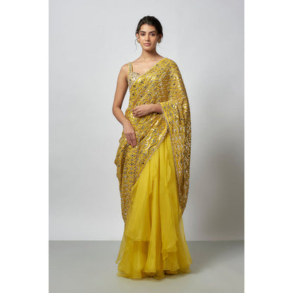 Gopi Vaid Nandana Saree with Stitched Blouse