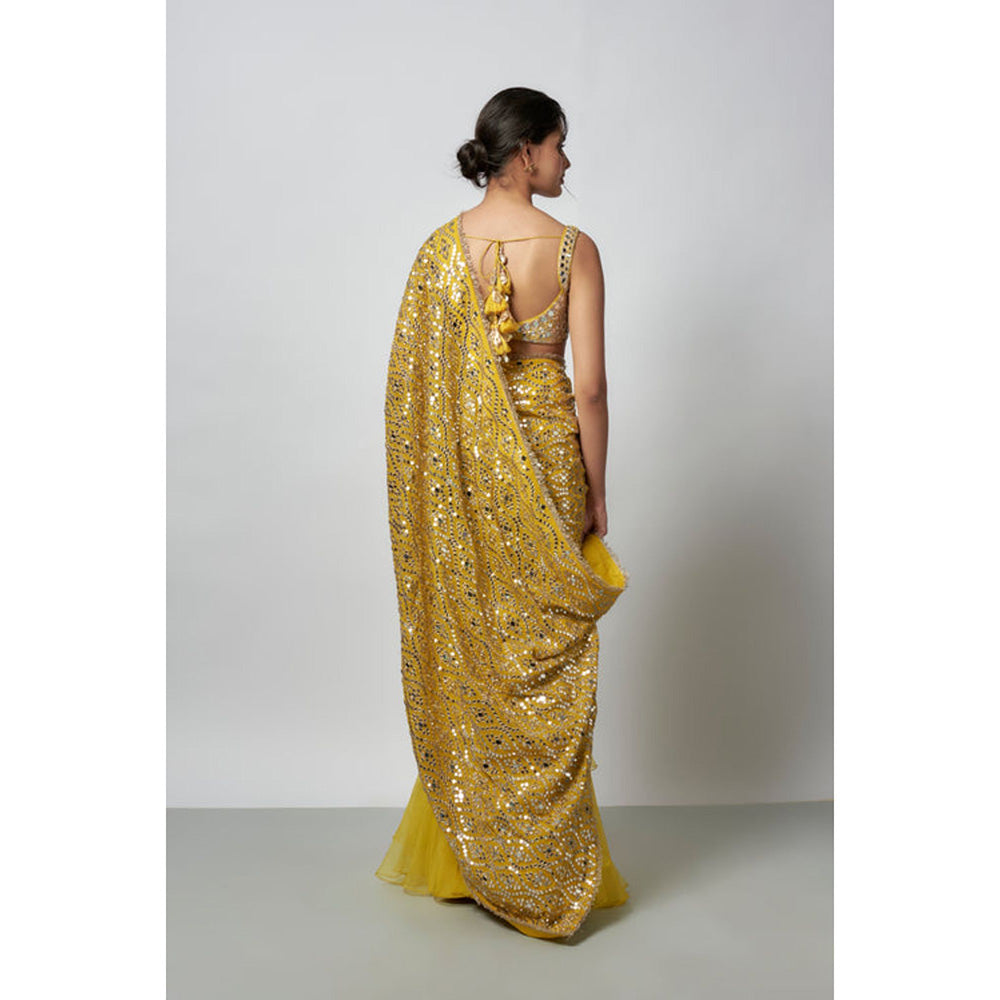 Gopi Vaid Nandana Saree with Stitched Blouse