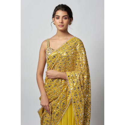 Gopi Vaid Nandana Saree with Stitched Blouse