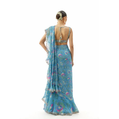 Gopi Vaid Akshata Saree with Stitched Blouse