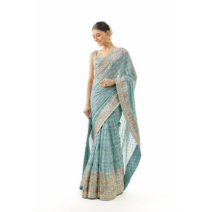 Gopi Vaid Bela Saree with Stitched Blouse and Petticoat