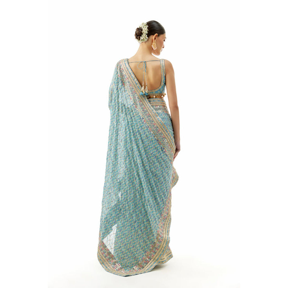 Gopi Vaid Bela Saree with Stitched Blouse and Petticoat