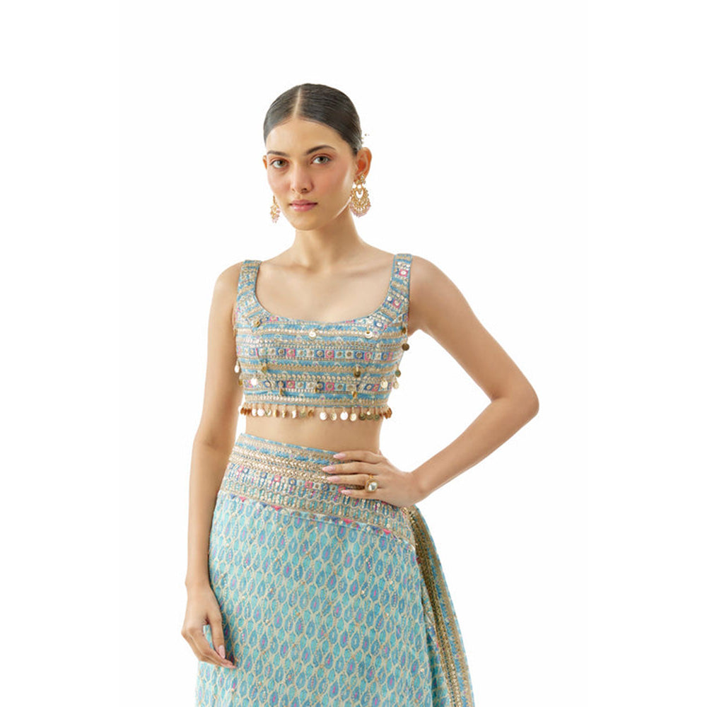 Gopi Vaid Bela Saree with Stitched Blouse and Petticoat