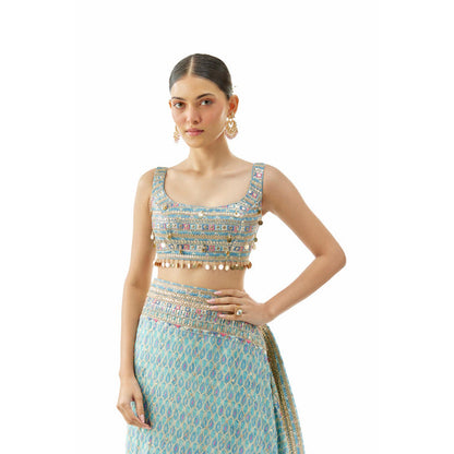 Gopi Vaid Bela Saree with Stitched Blouse and Petticoat