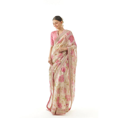 Gopi Vaid Aavika Saree with Stitched Blouse and Petticoat