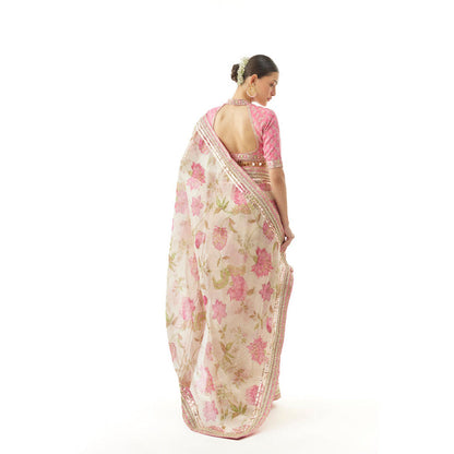 Gopi Vaid Aavika Saree with Stitched Blouse and Petticoat