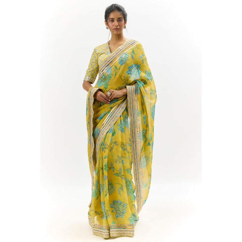 Gopi Vaid Aavika Saree with Stitched Blouse and Petticoat