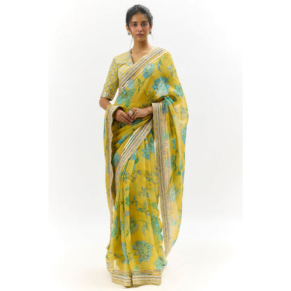 Gopi Vaid Aavika Saree with Stitched Blouse and Petticoat