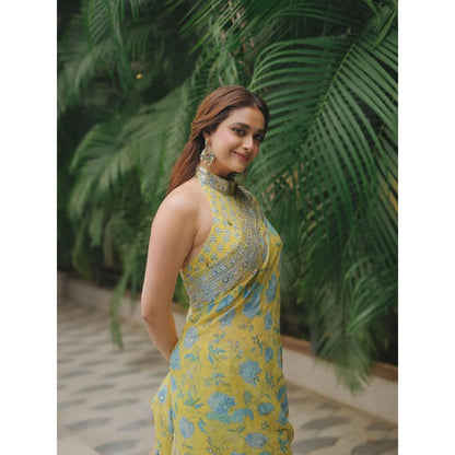 Gopi Vaid Keerthy Suresh in Achala Saree with Stitched Blouse and Petticoat