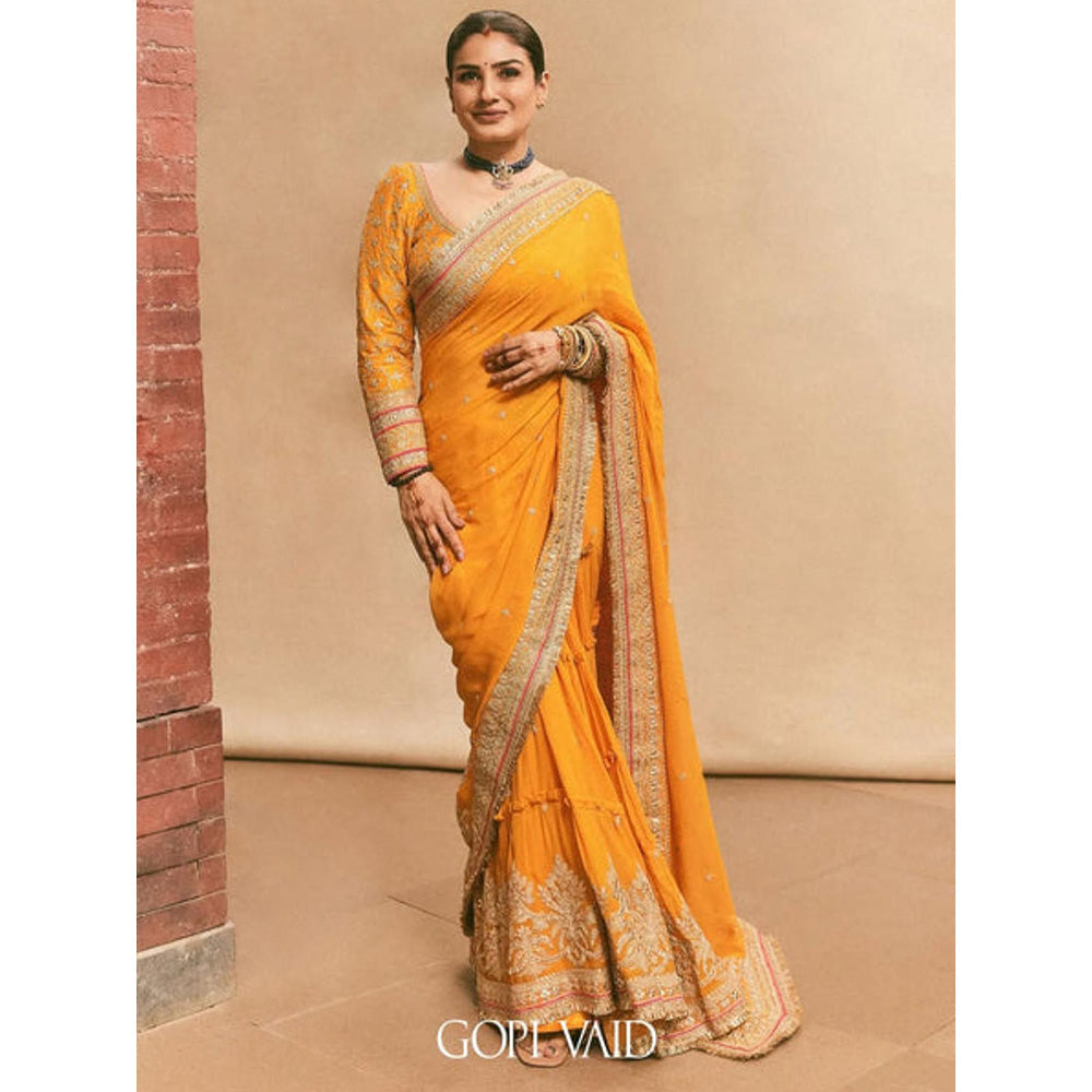 Gopi Vaid Raveena Tandon in Dilruba Saree with Stitched Blouse