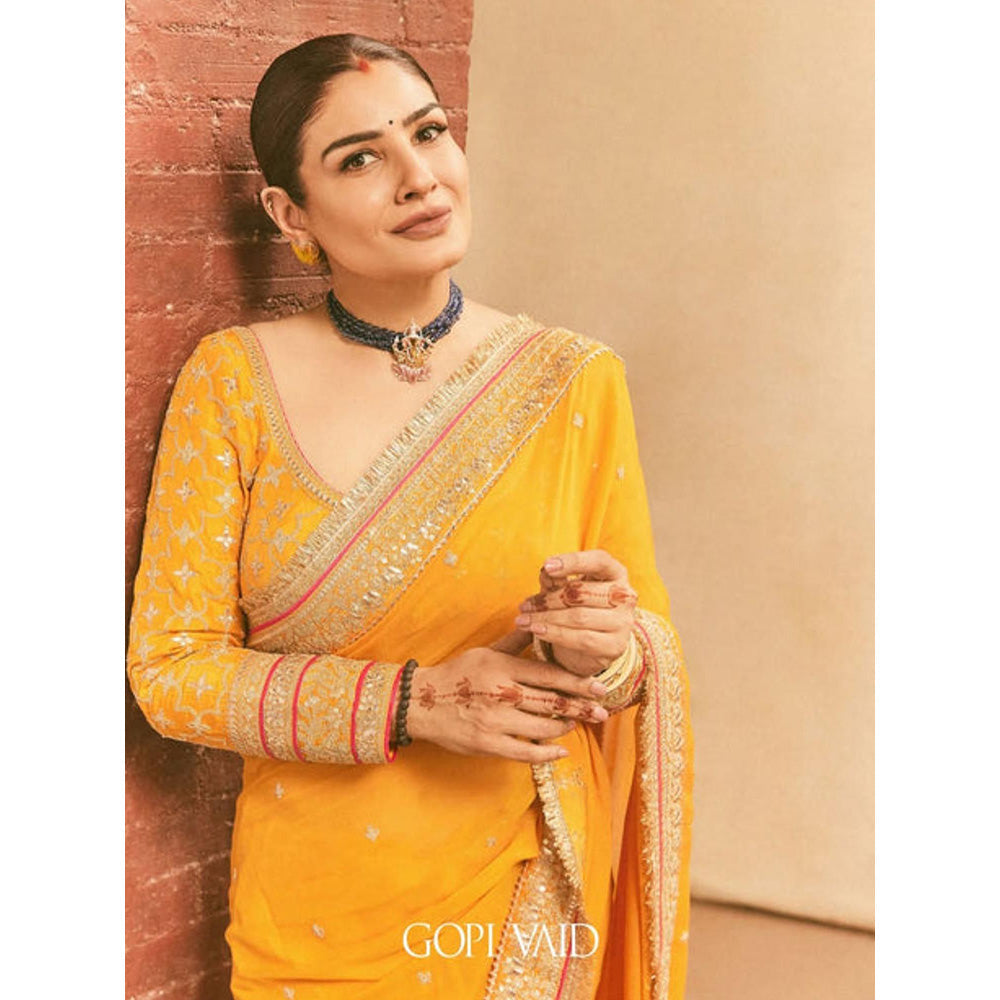 Gopi Vaid Raveena Tandon in Dilruba Saree with Stitched Blouse