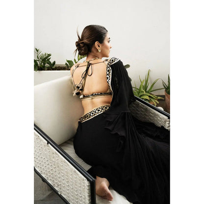 Gopi Vaid Rukmini Maitra In Marrakesh Ruffle Saree with Stitched Blouse