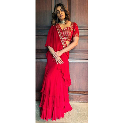 Gopi Vaid Abshar Saree with Stitched Blouse