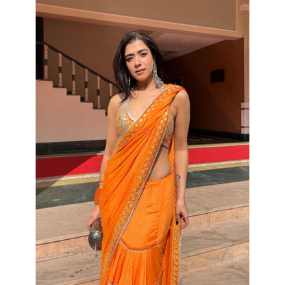 Gopi Vaid Suchi Saree with Stitched Blouse