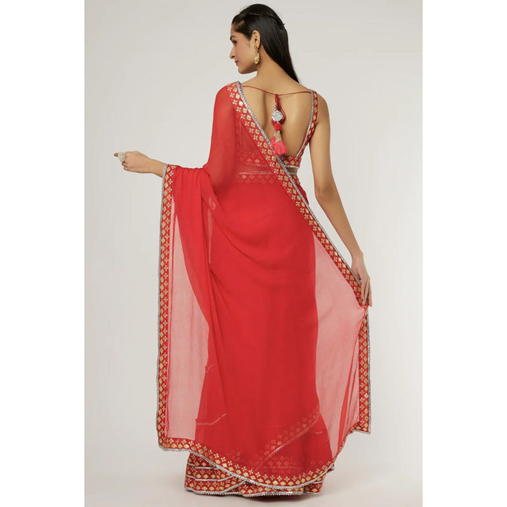 Gopi Vaid Shilpa Saree with Stitched Blouse
