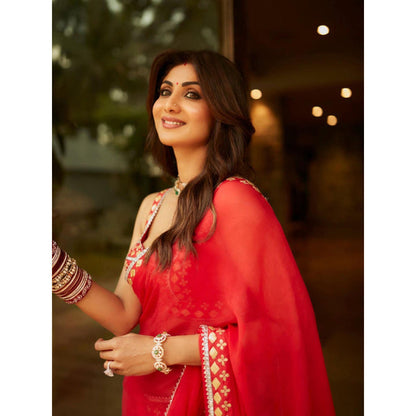 Gopi Vaid Shilpa Saree with Stitched Blouse
