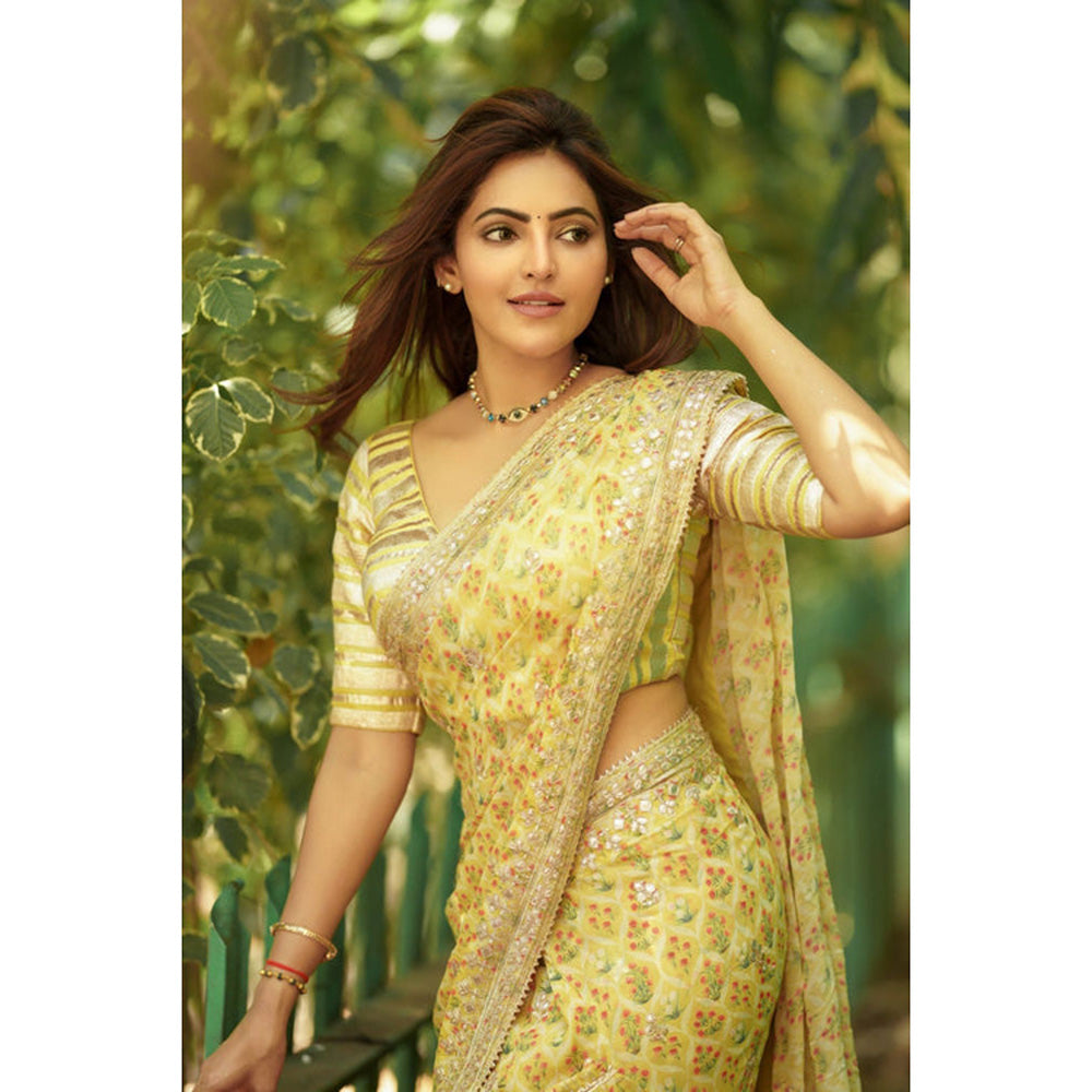 Gopi Vaid Nusrat Saree with Stitched Blouse