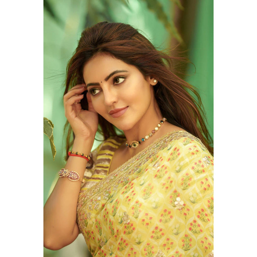 Gopi Vaid Nusrat Saree with Stitched Blouse