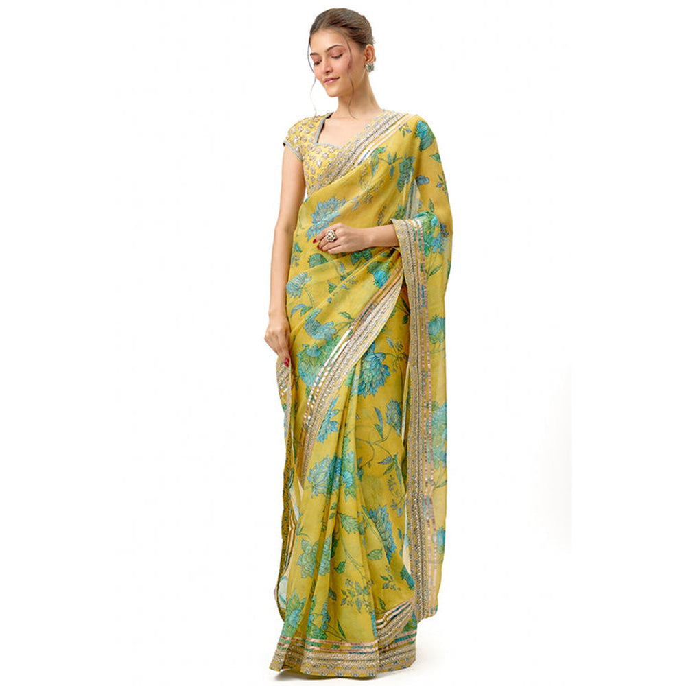 Gopi Vaid Siddhi Saree with Stitched Blouse and Petticoat