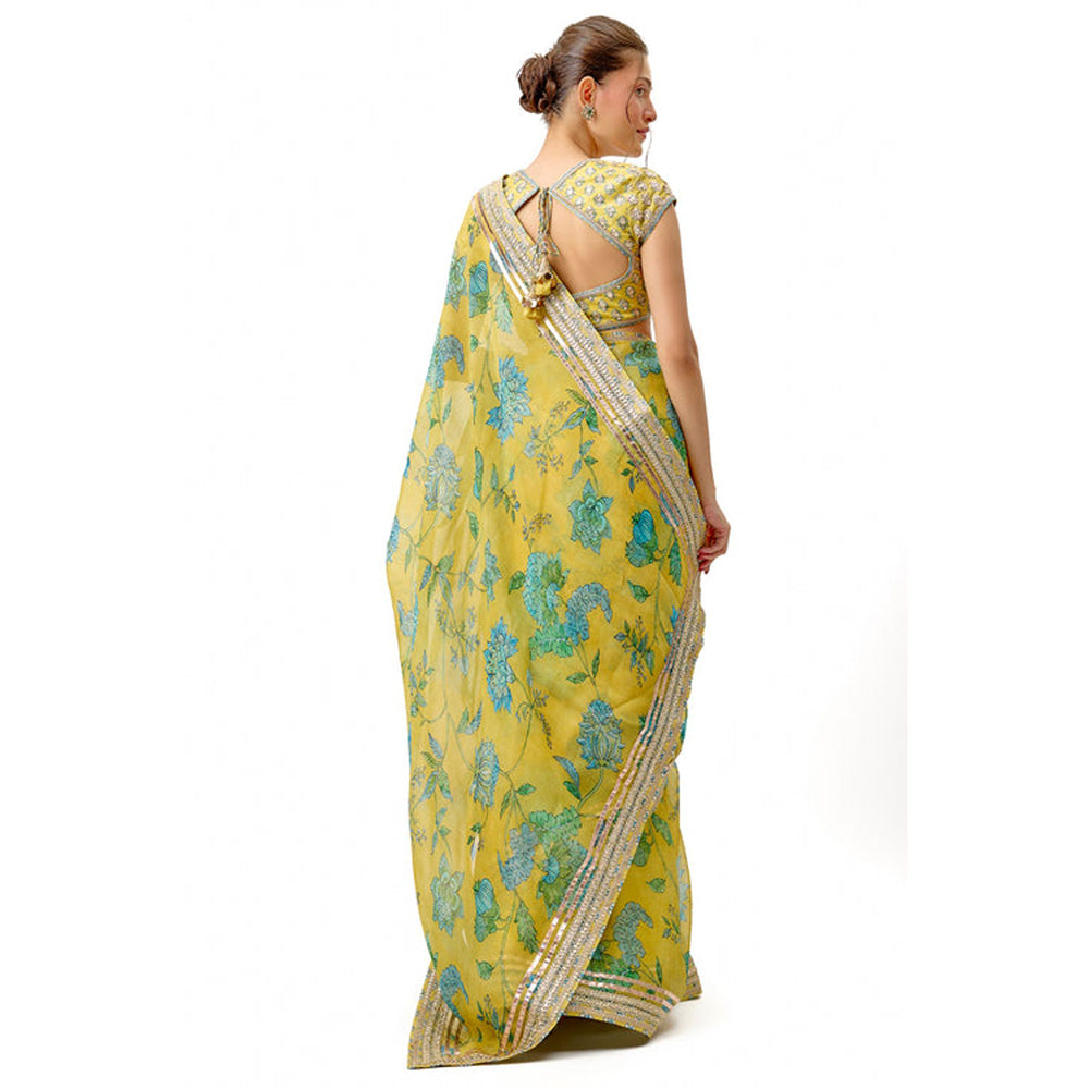 Gopi Vaid Siddhi Saree with Stitched Blouse and Petticoat