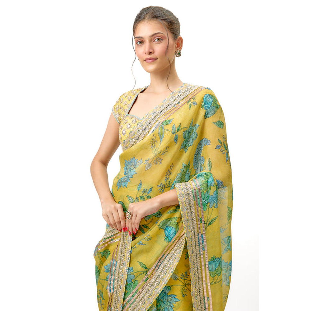 Gopi Vaid Siddhi Saree with Stitched Blouse and Petticoat