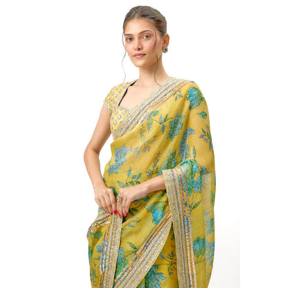 Gopi Vaid Siddhi Saree with Stitched Blouse and Petticoat