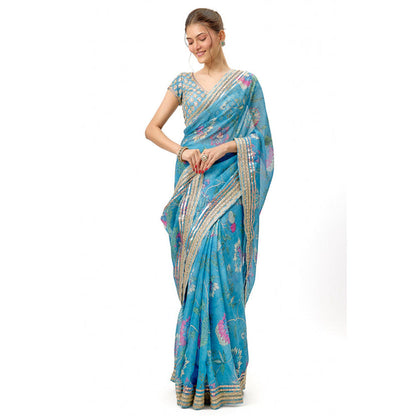 Gopi Vaid Siddhi Saree with Stitched Blouse and Petticoat