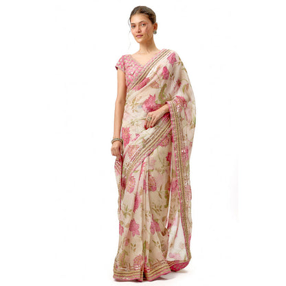 Gopi Vaid Siddhi Saree with Stitched Blouse and Petticoat