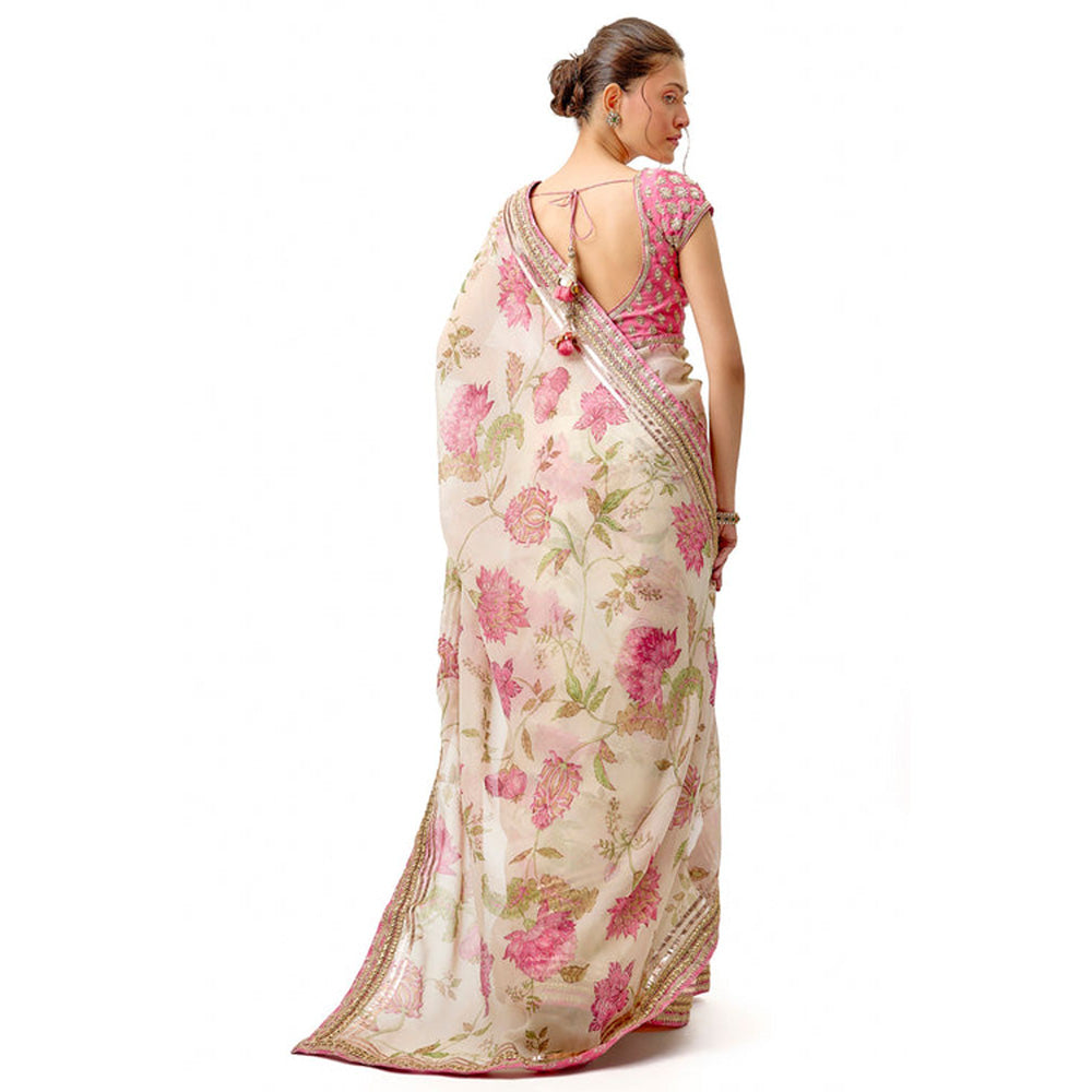 Gopi Vaid Siddhi Saree with Stitched Blouse and Petticoat