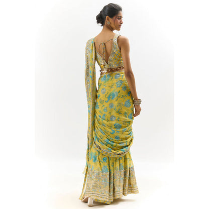 Gopi Vaid Jenisha Saree with Stitched Blouse