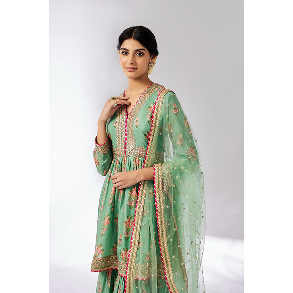 Gopi Vaid Samiksha Peplum Kurta with Sharara and Dupatta