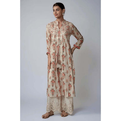 Gopi Vaid Women Cotton Floral Kurta and Palazzo