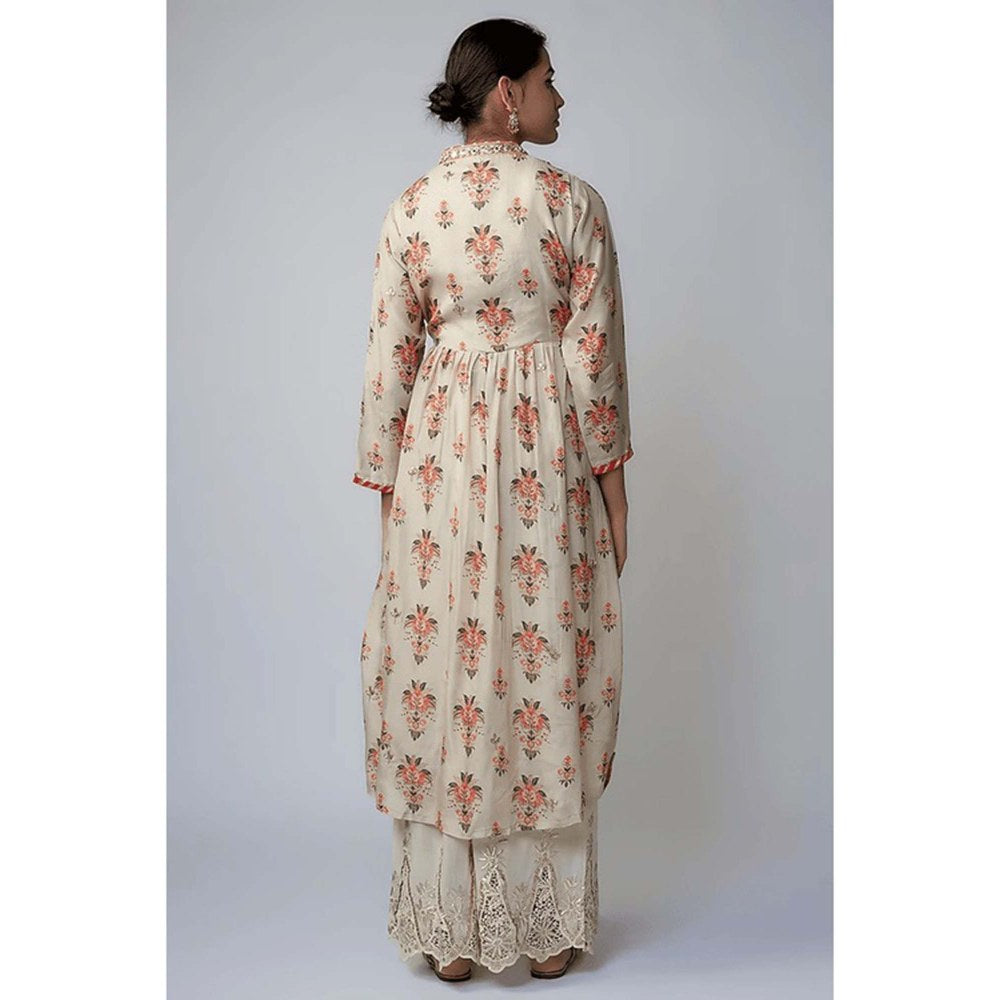 Gopi Vaid Women Cotton Floral Kurta and Palazzo