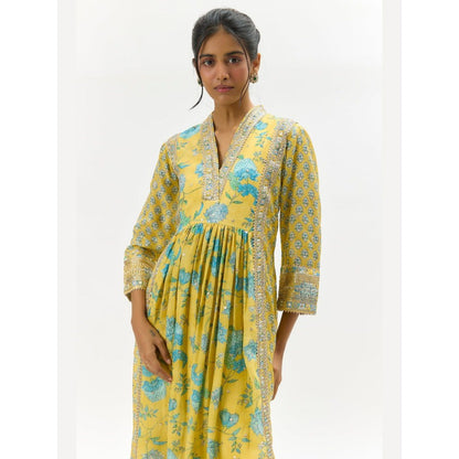Gopi Vaid Riya Yellow Kurta with Palazzo