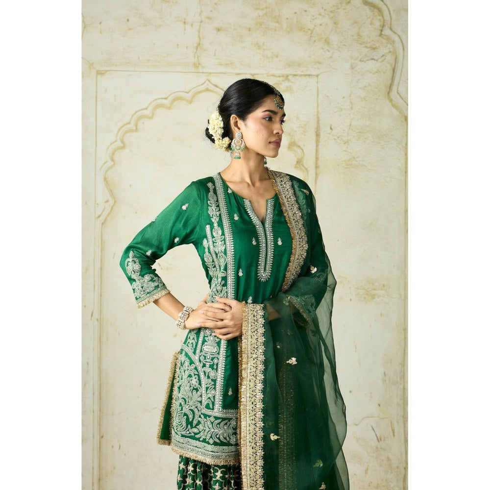 Gopi Vaid Mumtaz Green Kurta with Sharara and Dupatta