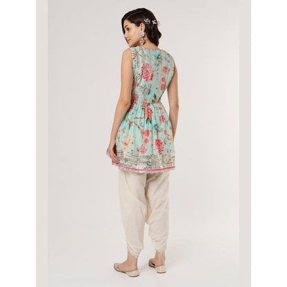 Gopi Vaid Suhani Sleeveless Blue Top with Dhoti