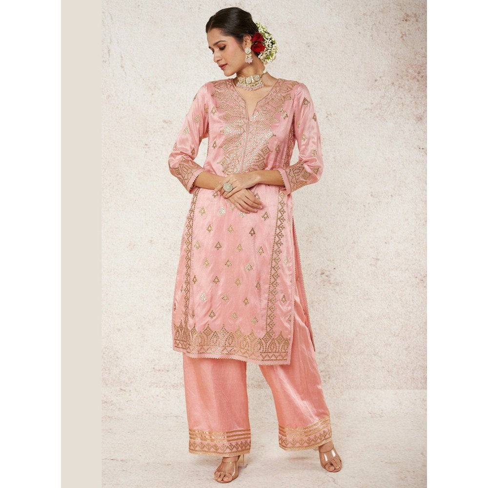 Gopi Vaid Amaaya Pink Kurta with Palazzo