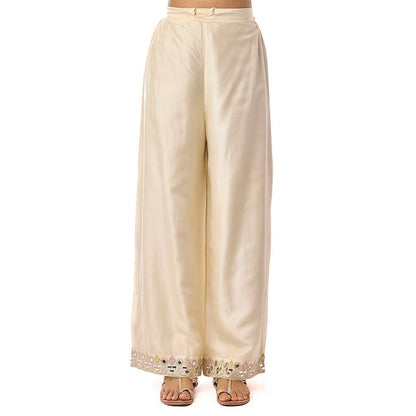Gopi Vaid Arundhati Ivory Anarkali Kurta with Palazzo and Dupatta