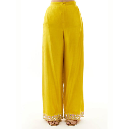 Gopi Vaid Yellow Amiha Anarkali with Palazzo and Dupatta
