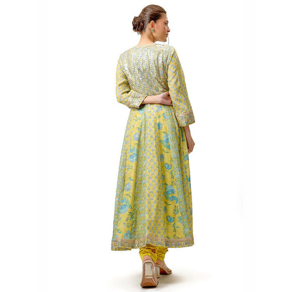 Gopi Vaid Yellow Reyna Ag Kurta with Churidar and Dupatta