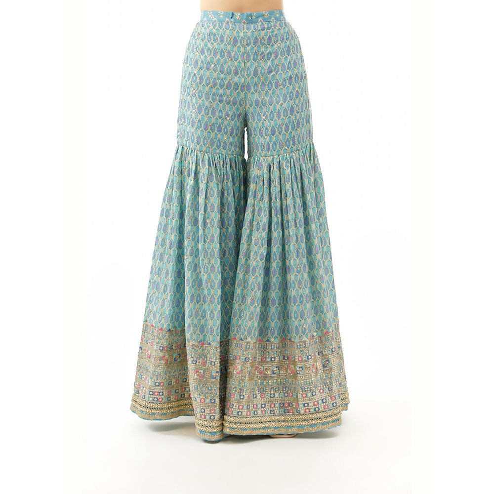 Gopi Vaid Tanvi Peplum Kurta with Sharar and Dupatta