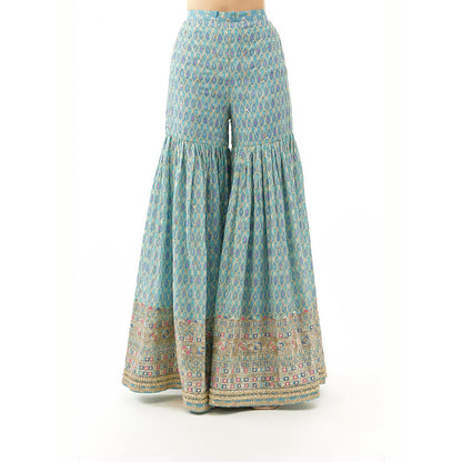 Gopi Vaid Tanvi Peplum Kurta with Sharar and Dupatta